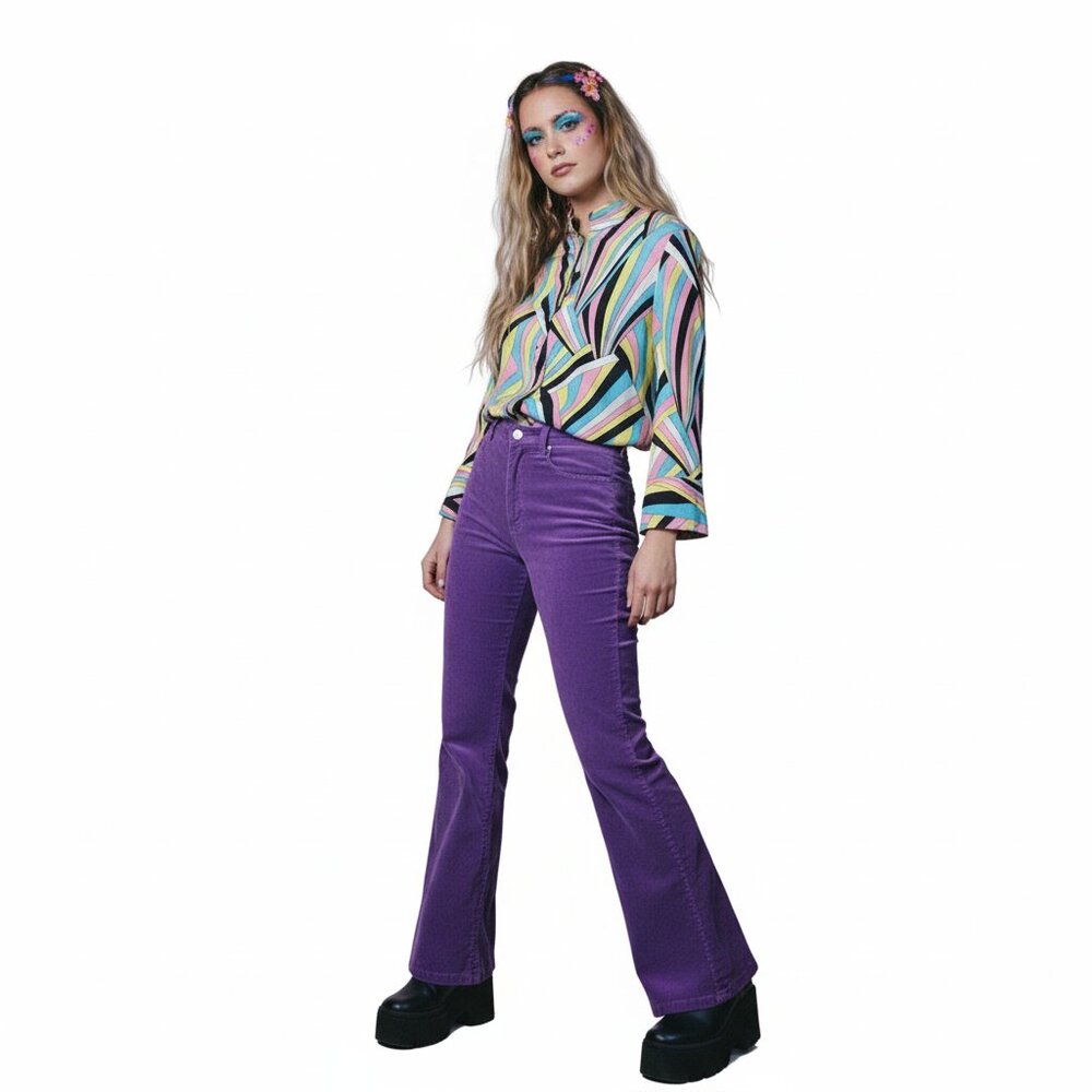 Mel &‎ Lisa Silk Abstract Button Top Size 10 Psychedelic Op Art Retro 60s 70s